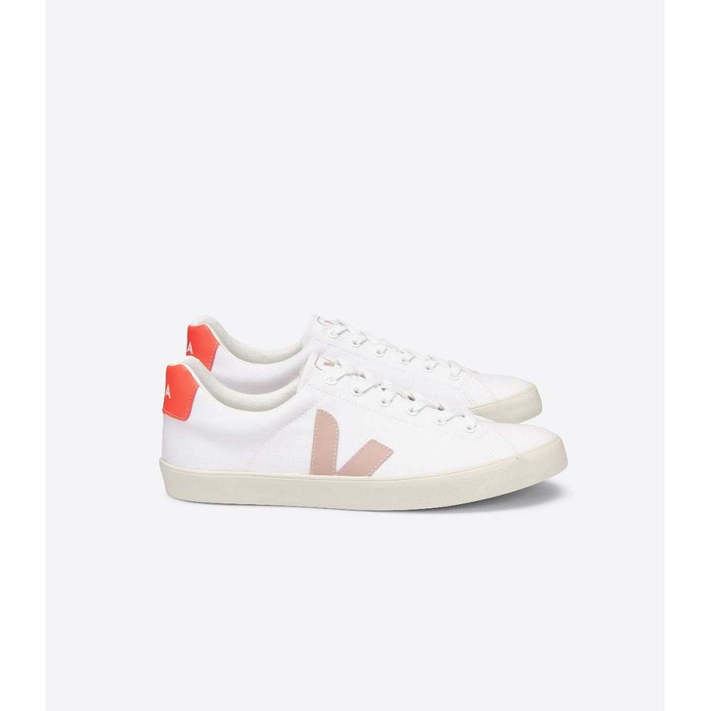 Veja ESPLAR SE CANVAS Women\'s Shoes White/Orange | NZ 512XYU